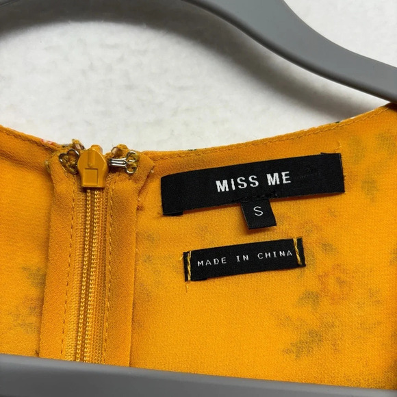 Miss Me Floral Peasant Blouse Yellow S - Picture 3 of 8